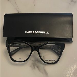 Karl Lagerfeld Women's Black Cat-Eye Glasses 53:17:140MM